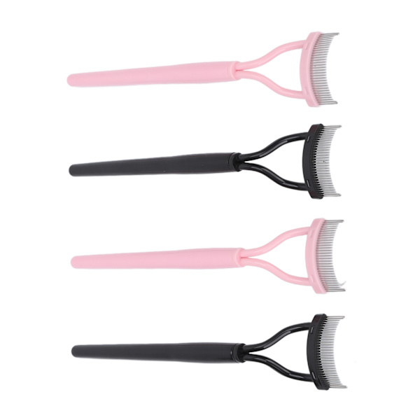 Ögonfransseparator Tänder i rostfritt stål Bärbar kosmetisk borste Mascara Lash Definer med kamskydd 4st