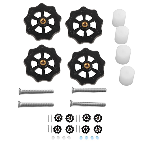 3D-skriver Varmeseng Nivelleringsdeler God stabilitet Høy hardhet Slitestyrke Korrosjonsbestandighet M4 tommehjul for Ender 5 Plus Hvit Svart