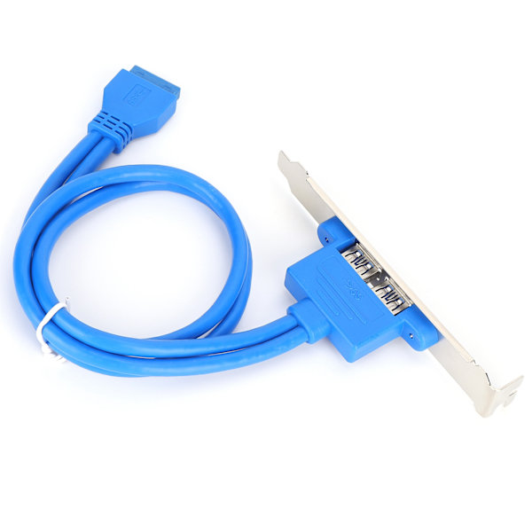 Kaksinkertainen USB-takalautakabelin liitin Emolevy 19-nastainen Dual Port A-naaraspidennys Takapaneeli asennus Sininen