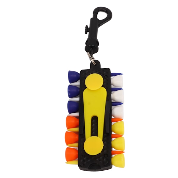 Golf Tees Holder Plast Basswood Pen Golf Tilbehør med 12 Tees 1 Putting Green Divot Tool