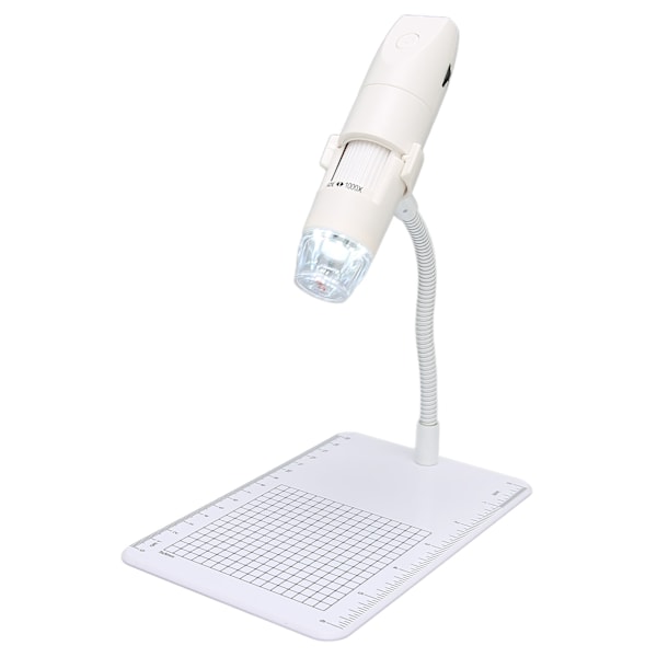 Trådløst digitalt mikroskop Mini håndholdt 8 LED HD Mikroskopkamera WiFi USB Kompatibel med smarttelefonnettbrett PC Hvit