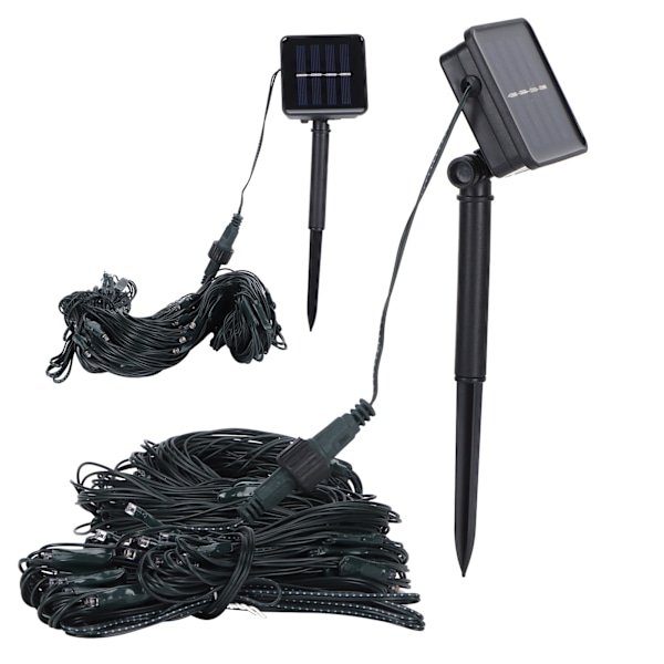Solcelledrevet LED Net Mesh Lysstreng Udendørs Vandafvisende Julepynt (1,5 m x 1,5 m) Varmt Hvid