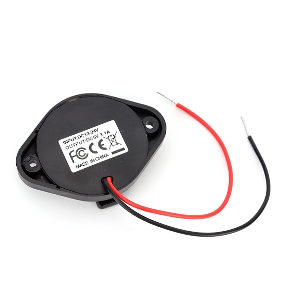 12-24V 3.1A LED Dobbel USB-lader Strømuttak Adapter Lade panelbrakett for motorsykkel bilbåt ATV UTV