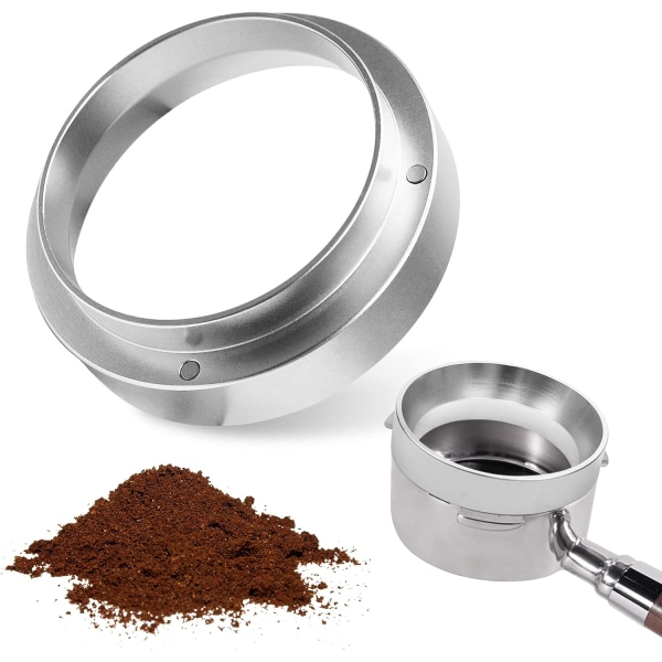 51 mm alumiininen annostelurengas magneettiseen yhteensopivuuteen ruostumattomasta teräksestä valmistettujen kahvinkeitintarvikkeiden kanssa kahviloissa ja ravintoloissa.