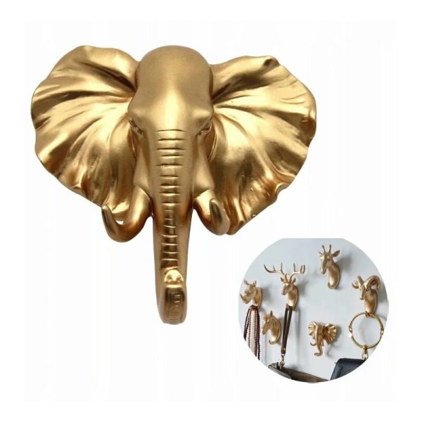 Klädhängare och klädhängare Handdukshängare Väggkrok Key Golden elefant djur klädhängare
