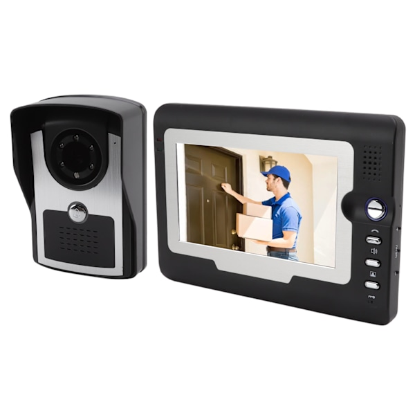 Smart HD Video Intercom dörrklocka Hem Elektronisk intercom dörrklocka med 12 klockor TFT LCD-skärm 100V‑240V US-kontakt