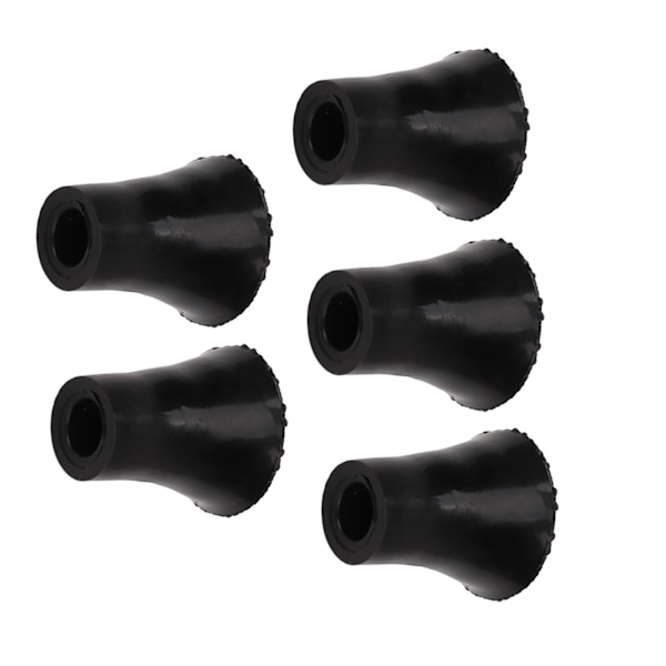 5 stk 19 mm Krykke Spidser Forhindrer Glidning Blød Forbedret Gummi Vandrestave Udskiftningsspids Sort