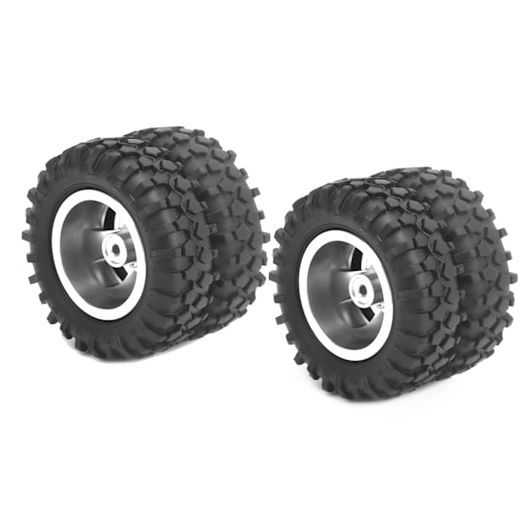 2st RC Twin Däck Hjul Däck 55mm Dia Passform för WPL D12 1/10 Fjärrkontroll TruckSilver
