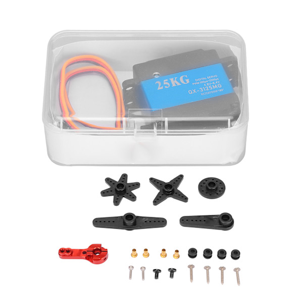 QX‑3125MG Vedenkestävä Servo 25KG Nopea Metallivaihteinen Digitaalinen Servo Lentokoneille ja Automalleille