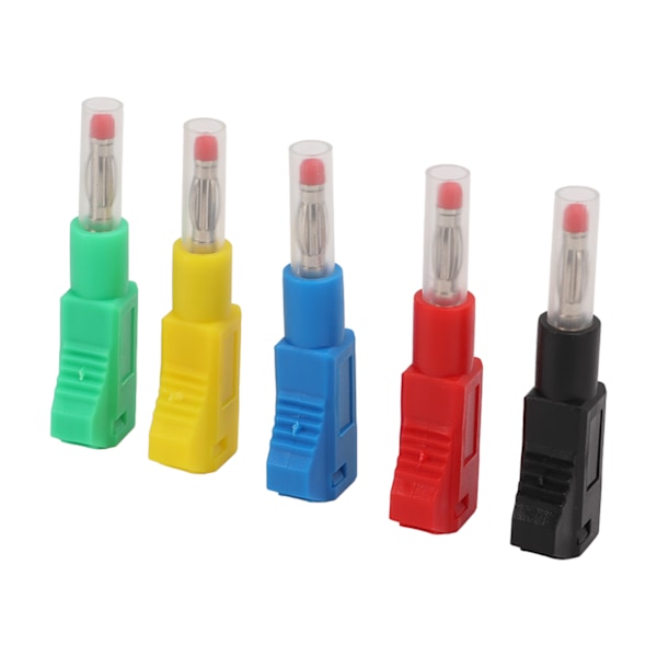 10 STK 4 mm innfellbare bananstikk Loddbare testledninger ender CAT II 600V 32A 5 farger for 3C digitalt utstyr