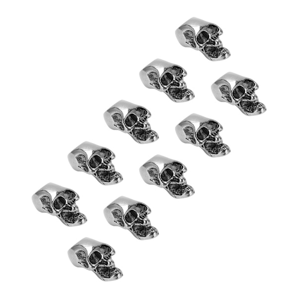 10 st Skull Head Charm Legering DIY Making Skeleton Skull Hängen för Paracord NyckelringSingle Hole