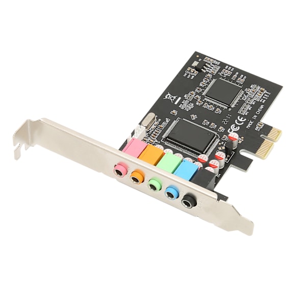 PCIE 5.1 Lydkort 6 Kanalers Surroundlyd Avspilling Opptak 24bit 48KHz Interne Lydkort med PCI Express Port