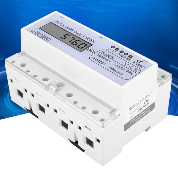 DDS576 Watt-timemåler LCD-display 3-faset 4-leder 7P 380V Elektrisk energimåler