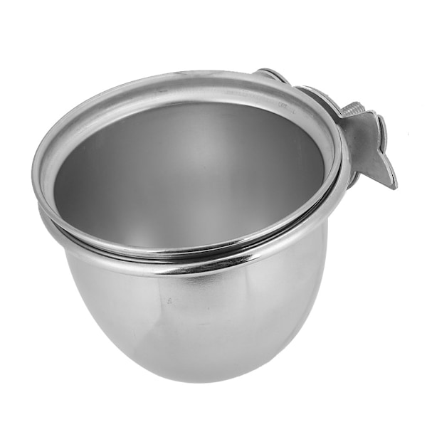 Rustfrit stål papegøje mad og vand Coop Cup Fuglefoder Skålmater med klemmeholder 8,5 cm/3,3in