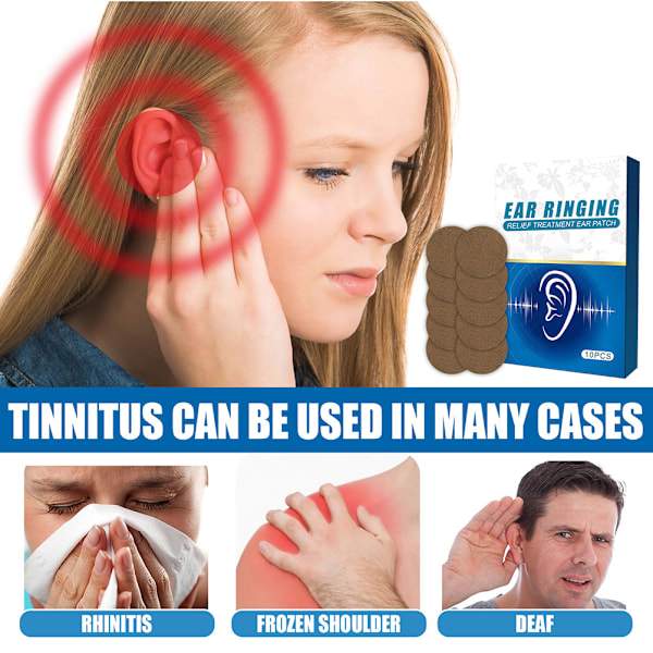 10 kpl Tinnitus-korvakuulokkeet Tinnitus-laastarit kuulon heikkenemiseen tarra Luonnollinen kasvihiippa Terveydenhuolto