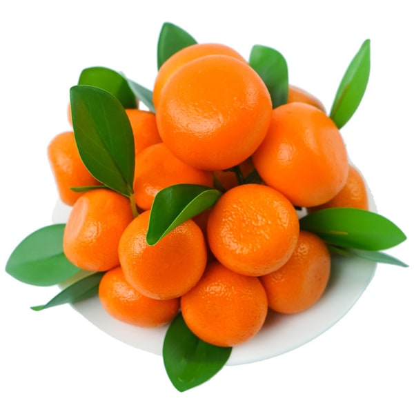 9pcs simulated fruit fake orange with branch orange string 3/6 heads of tangerine (3 heads + 6 heads of oranges each string)