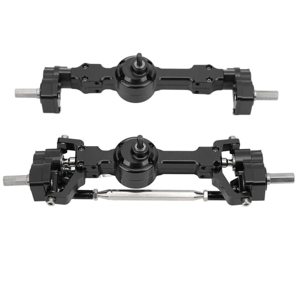 Forreste bagaksler aluminiumslegering opgraderingsdele 4-hjuls RC-aksler til MN 90 99S-serien sort