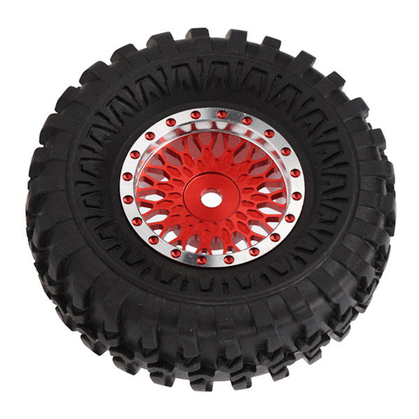 4 st RC-fordons Mikro Hjulset Nät Hjul Fälgar Däck 55mm för AXIAL SCX24 AXI90081 AXI00001 AXI00002 1/24 RC Bil Röd