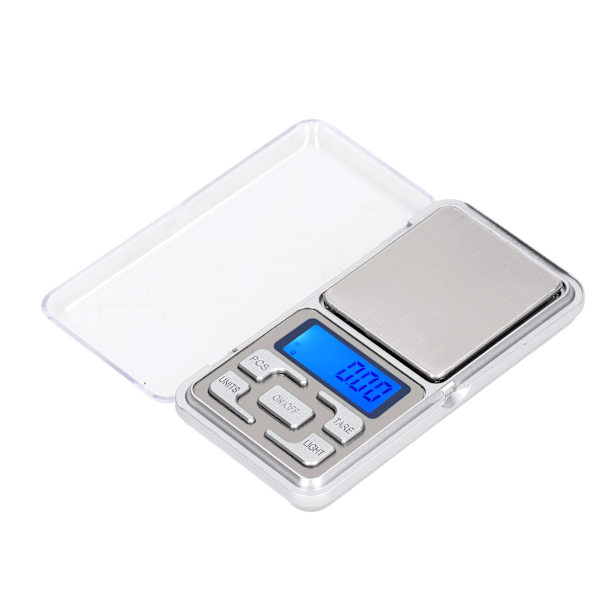Mini elektronisk våg med hög precision multifunktionell fickvåg med LCD-skärm för matsmycken 200 g 0,01 g