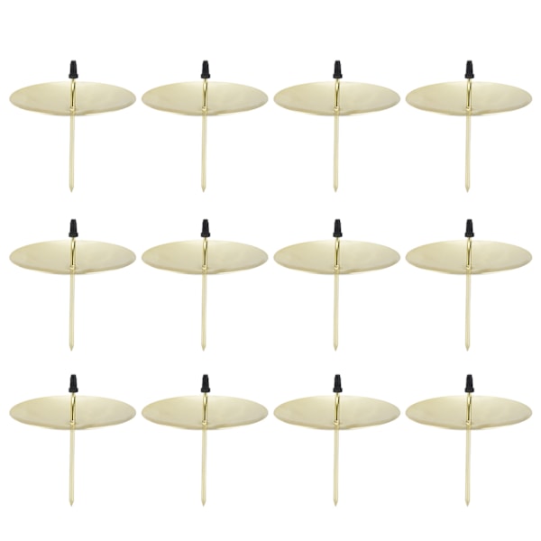 12 stk Lysplader Jernmaterial 7x6,5cm/2,8x2,6in Guld Stabil Pålidelig Dekorativ Bærbar Fastgørelsesholder til Fest