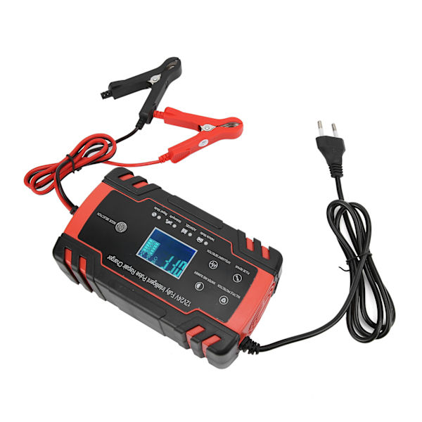 12V/24V 2-150Ah Batterilader Reparasjon Smart automatisk lading for bil motorsykkel 110V-240VEU Plugg
