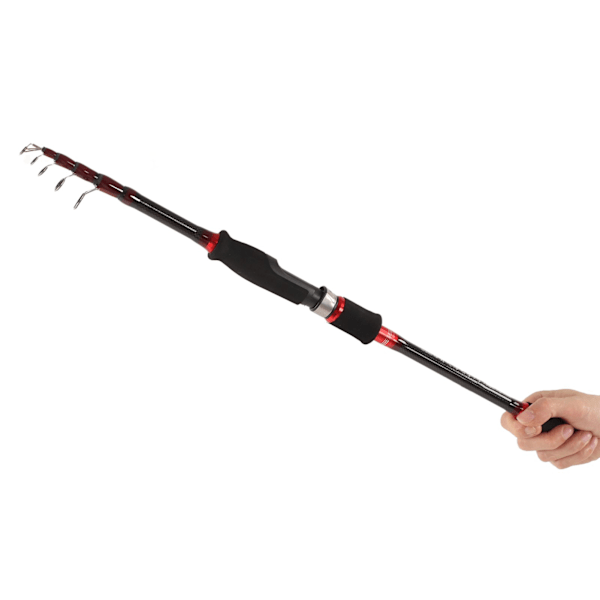 Teleskopisk Fiske Stang Karbonfiber Fiske Stang med Rustfritt Stål Svingbar Guide for Utendørs Fiske 2.1m
