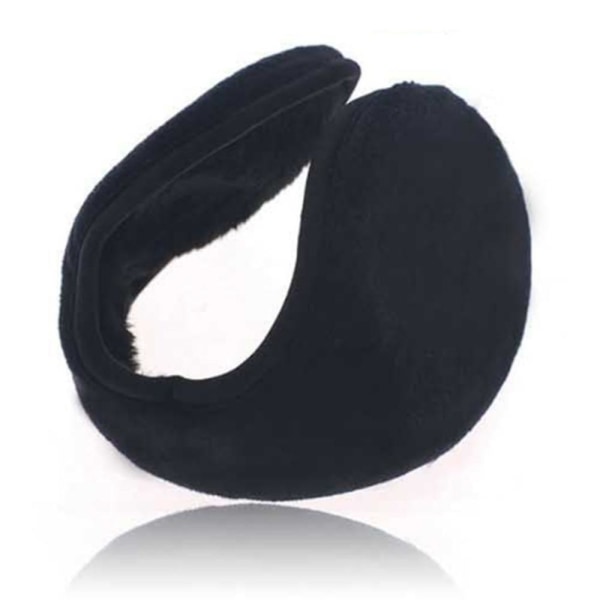 Korvanlämmittimet miehille ja naisille Klassiset fleece Unisex talvikuulonsuojaimet Black