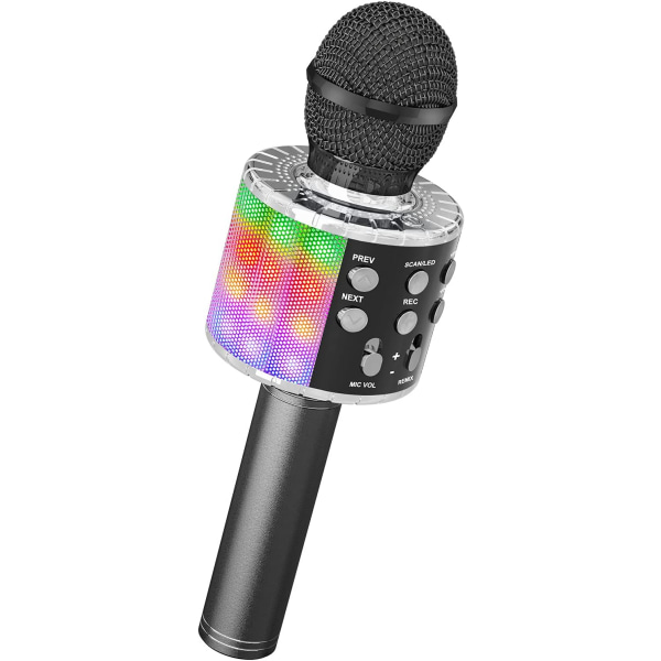 Utmerket kvalitet - karaoke trådløs mikrofon, håndholdte Bluetooth mikrofoner høyttaler karaoke maskin med , svart