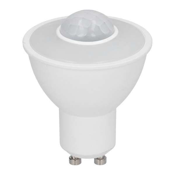GU10 LED-pære med infrarød bevegelsessensor 5W 500LM Taklampe for korridor AC100-240V hvitt lys