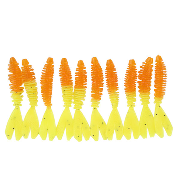 10 stk Fiske Soft Lures Dobbel Haler Design Myk Levende Utseende Spiral Stripe Fiske Lures for FiskeA
