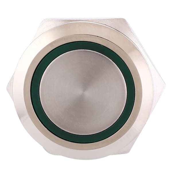 2 stk. DC12-24V IP65 22mm Ring Reset Knap 6-Pin Trykknapkontakt Tilbehør Grøn