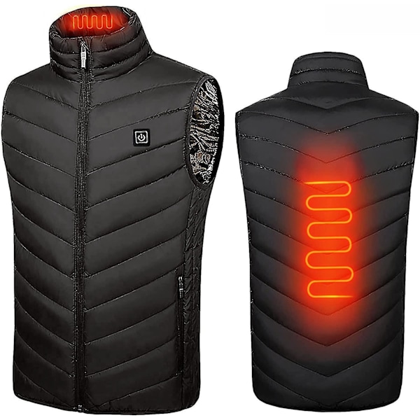 Heated Slim Fit Vest for Men and Women | Outdoor Hiking Winter Coat | 6X-Large 2-Zone Heated, Black