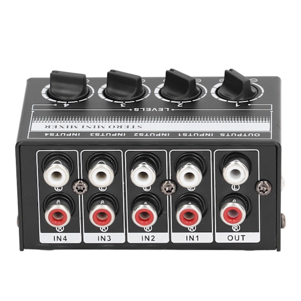 CX400 Mini Passiv Stereo Mixer Bærbar Stereo 4-kanals Mixer til CD-afspiller Bånddrev Computer Telefon Tablet Computer Hvid