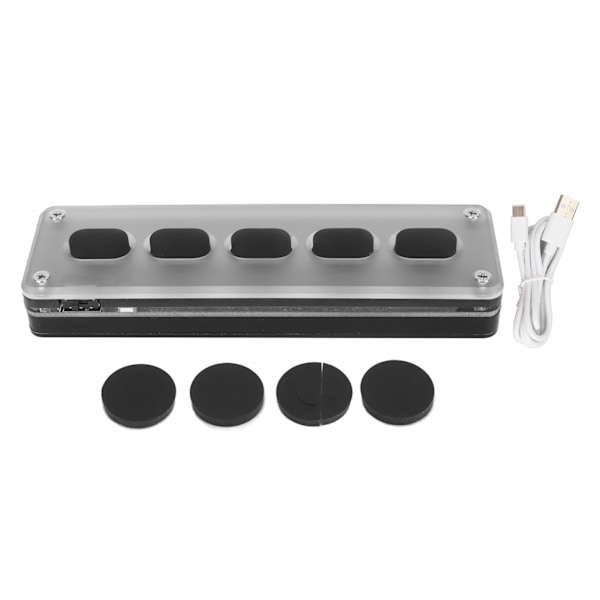 5 tangenter Programmerbar tangentbord USB trådbunden trådlös Bluetooth Dual Mode Mini Silikon Mute Gaming Tangentbord för Office Music Svart