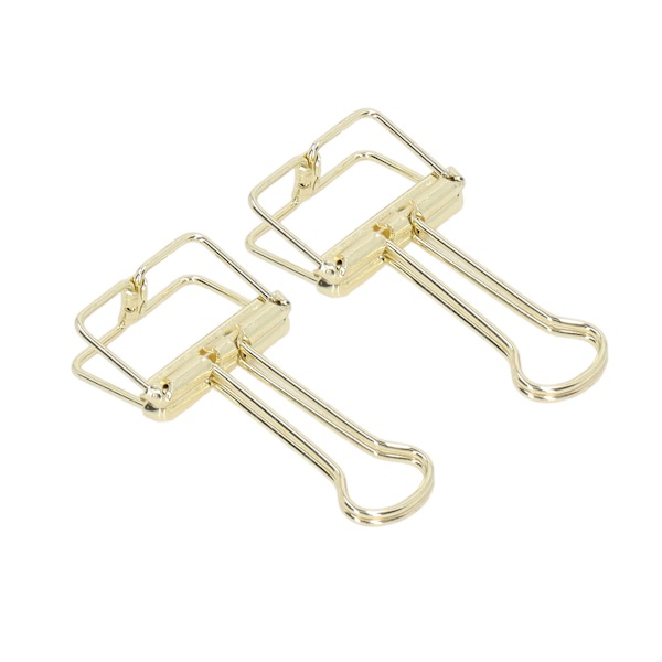 80 stk. hule clips 1,8 cm robuste metalclips med stærk klemning til papir, til hjemmekontor, studiebrug, guld