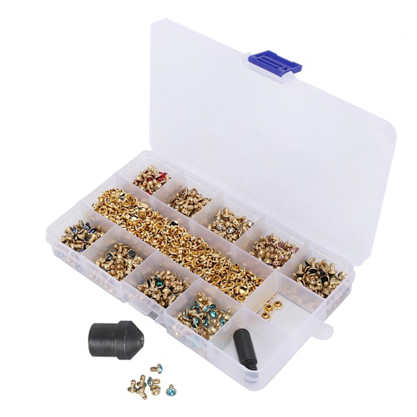 Kristall Rhinestone Nitar Dubbar med handpressverktyg Hårdvara dekoration för DIY Läder Craft Bag Kläder