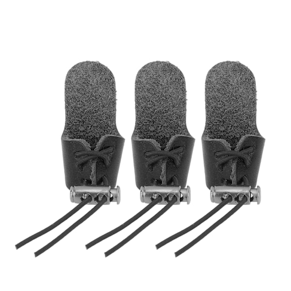 3 stk Bueskydning Tommelfingerhandsker Traditionel Bue og Fingerhandsker Bueskydning Tommelfingerhandsker til Udendørs Skydning Sort