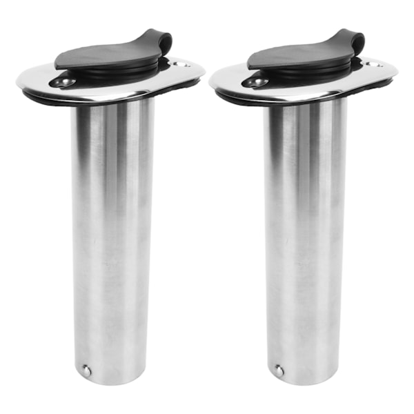 2 stk. Bådfiskestavs Holder 9 tommer 316 Rustfrit Stål UV PVC Foring 90° Flens Flush Mount til Yacht