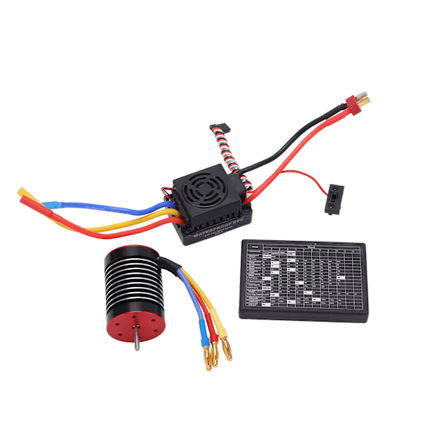 F540 4370KV Borstlös Motor 60A Vattentät ESC Programmeringskort Set för 1/10 RC Bildelar