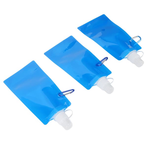 【NX】3-pack 480 ml hopfällbara vattenflaskor bärbara ultralätta hopfällbara dricksflaskor med anslutningskrok