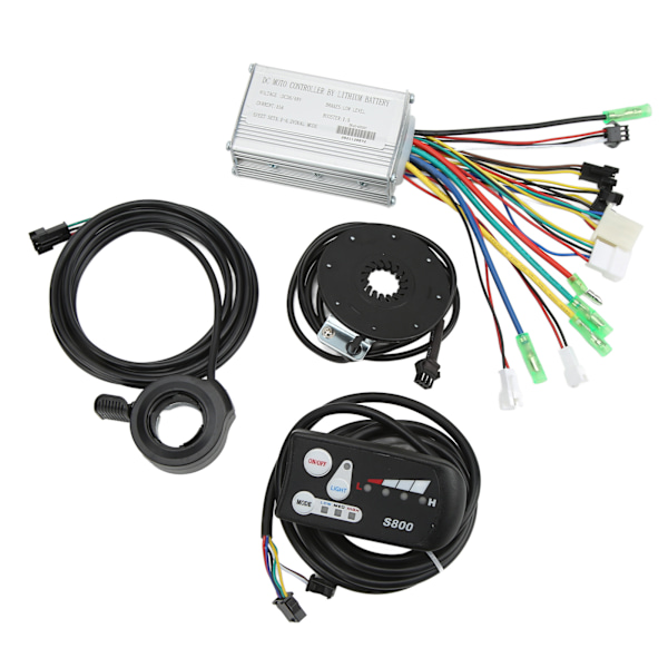 Elcykel 15A Controller 36V 48V Common Speed ​​Controller med LED S800 Display Panel för 250W 350W motor