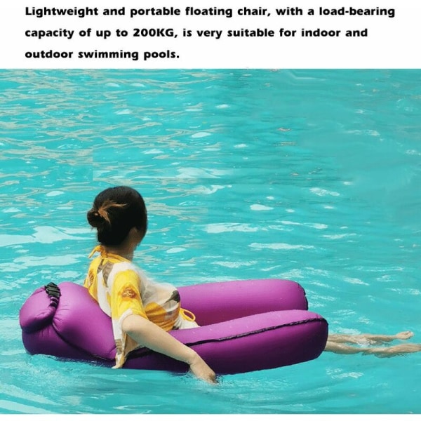Oppblåsbar vannstol Svømmebasseng flyte sete solseng Ingen pumpe nødvendig Last opp til 200 kg for barn, voksne, modell: oransje