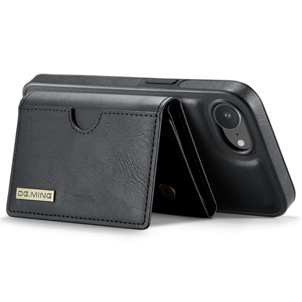 DG.MING M6-serien kompatibel med iPhone 16e pung etui magnetisk sort