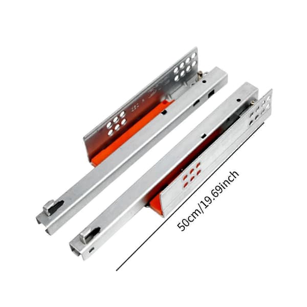 Soft-closing Undermount Drawer Slides Compatible with Cabinets - Metal Hardware with Minimalist Design Length 50cm