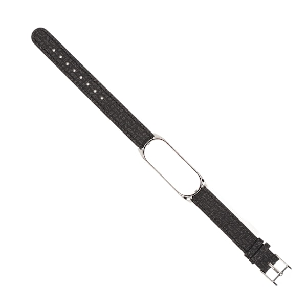 Læderarmbånd med hurtigkobling til læderure i flettet mønster med metalspænde til Xiaomi Mi Band 6 (sort sølv)