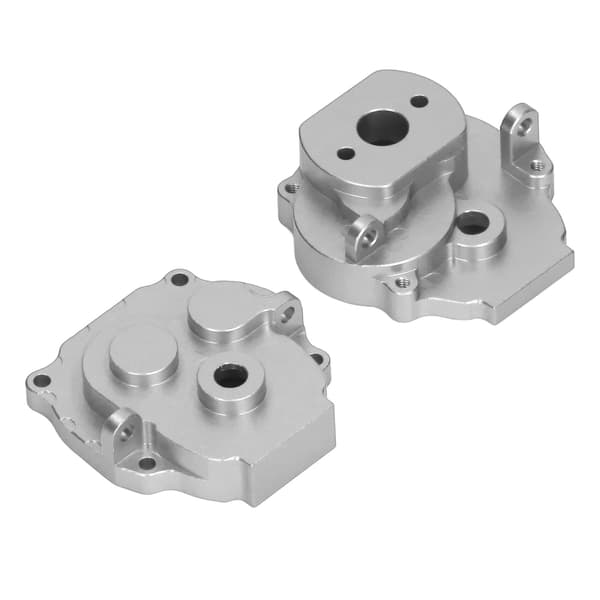 RC girkassehus i aluminiumslegering, utsøkt, solid, støtmotstand RC Crawler girkassehus for Traxxas 1/18 TRX4M sølv