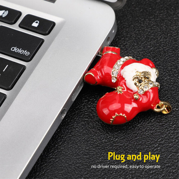 Cle USB Creative Christmas Cle USB Crystal Santa Cle USB USB2.0 Mini overføring kompakt en haute vitesse, 32 Go