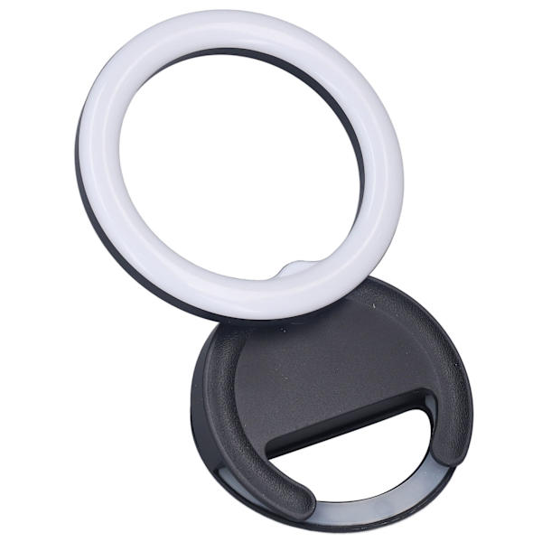 Clip On Ringlys til telefon 180 graders rotation 3 farver LED Selfie Ringlys til telefon Tabletter Bærbare computere Sort
