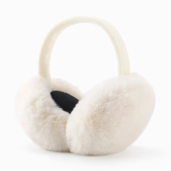 Unisex-øreværn i imiteret pels vinter termisk foldbare ørevarmere White
