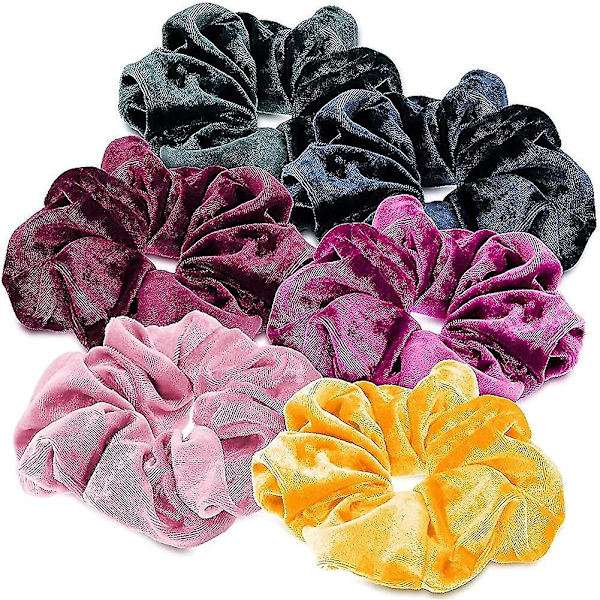 Sammetshår Scrunchies Set - Elastiska Hårband och Scrunchie Present